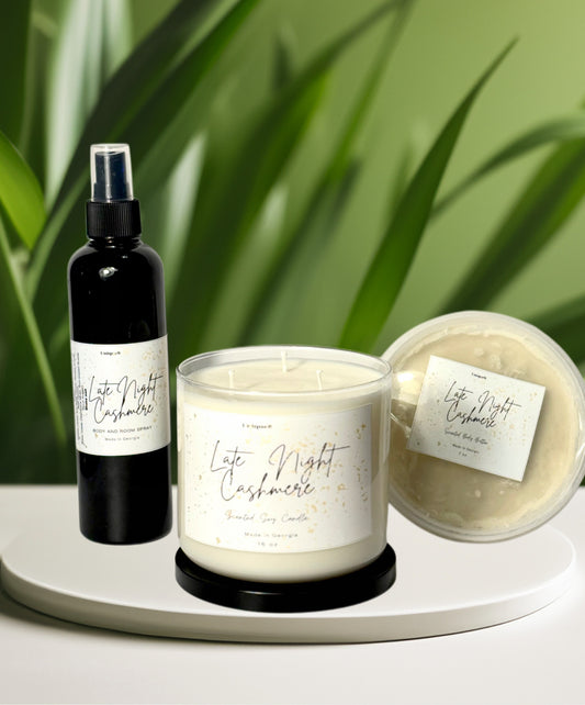 Unique 8 Gift Set Candle, body spray and body butter