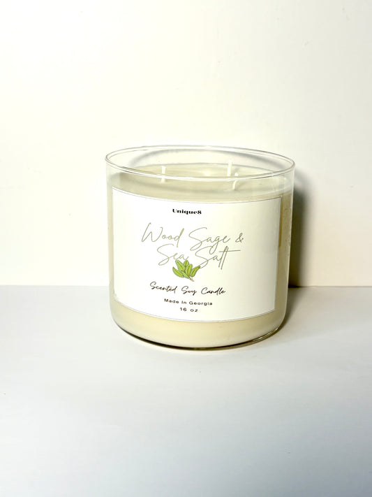 Wood Sage and Sea Salt Soy Wax Candle