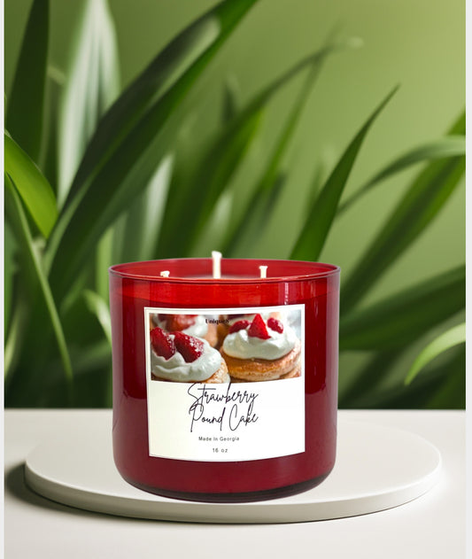 Strawberry Pound Cake Triple Wick Soy Candle