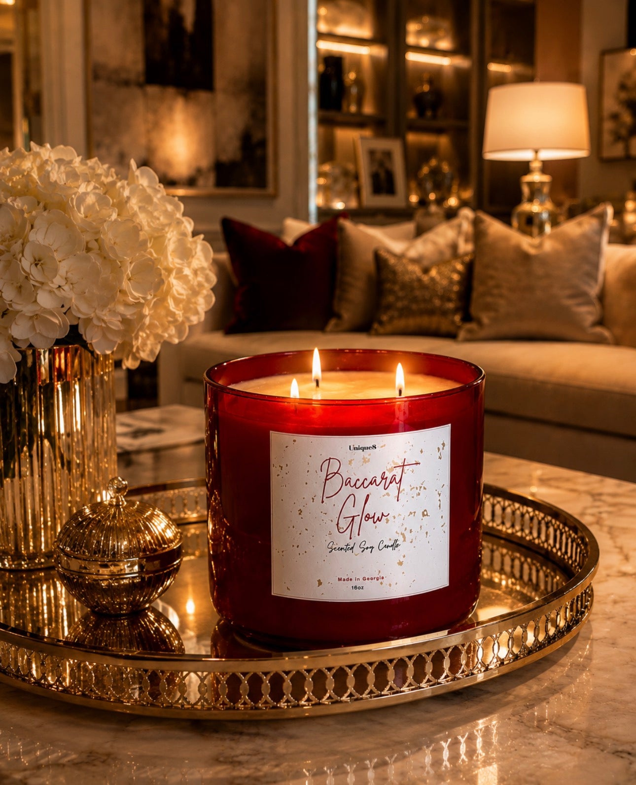 Baccarat Glow Candle: Inspired by Baccarat Rouge 540 Soy Wax