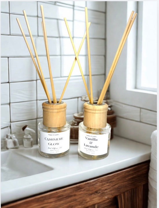 Reed Diffuser Set | Naturally Scented Oil | Flame Free Home Fragrance | Boho Modern Decor Gift