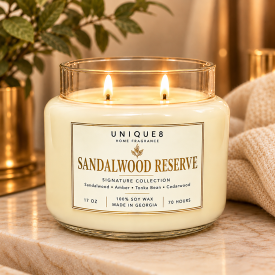 Sandalwood Reserve  Soy Candle 17oz cotton wick