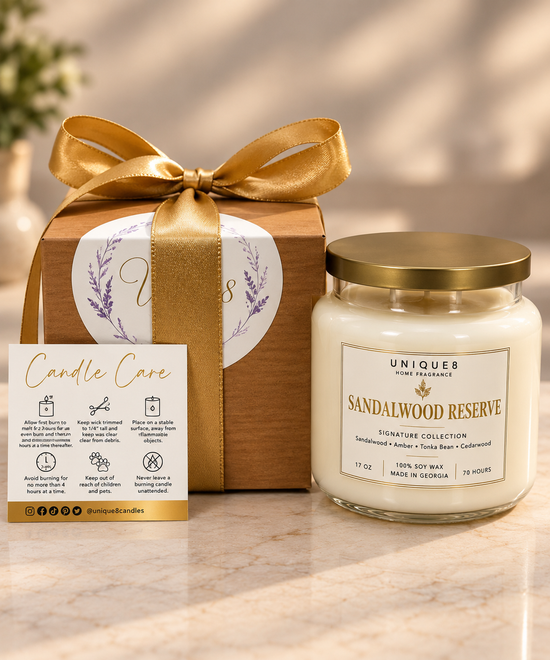 Sandalwood Reserve  Soy Candle 17oz cotton wick